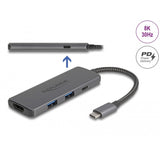 Delock USB Type-C dockingstation 8k (mørkegrå, HDMI, USB, PD 3.0 100 W)