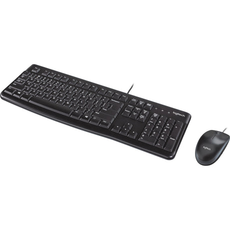 Logitech mk120 desktop sæt (sort, eu layout (qwerty), gummikuppel)