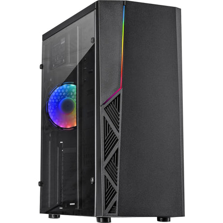 Inter-tech b-02 rgb midi tårnhus (sort | 3x usb-a | rgb | vindue)