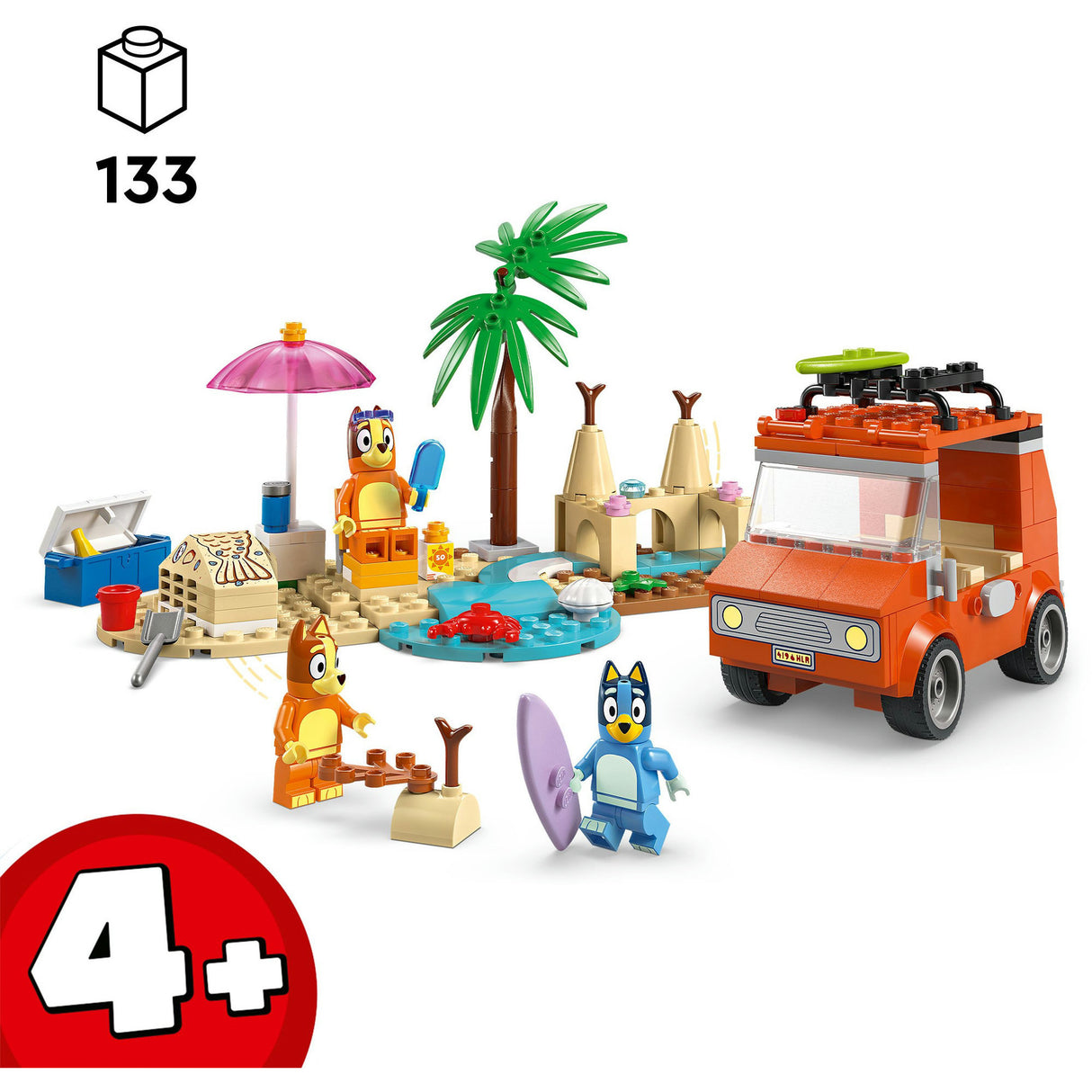 Lego bluey - blueys biltur til stranden byggelegetøj (11202)