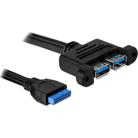 Delock USB 3.0-bens header hun > 2x USB-A 3.0 hun parallelkabel (sort, 0,45 meter)