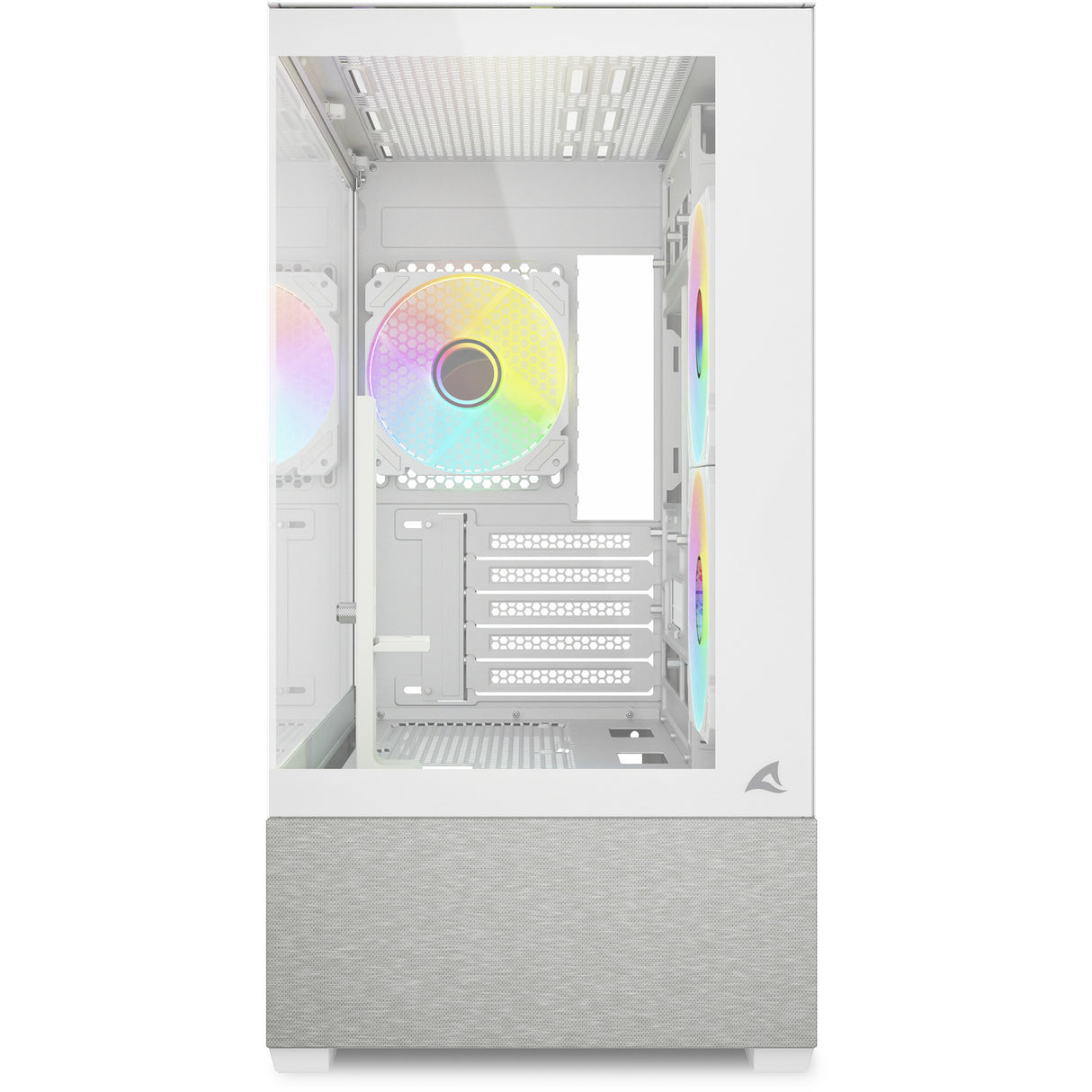 Sharkoon mk7 argb mini tårnhus (hvid | 2x USB-A | 1x USB-C | RGB | hærdet glas)