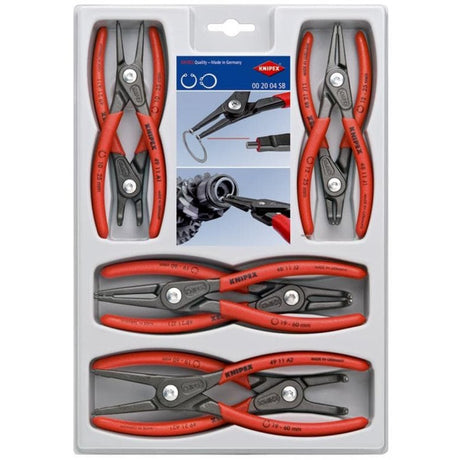 Knipex 00 20 04 sb præcisionsringetangsæt velegnet til låseringer indvendige og ydre ringe 12-25 mm, 19-60 mm 10-25