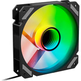Sharkoon shark spejl rgb pwm reverse case ventilator (sort, 120 x 120 x 25 mm)