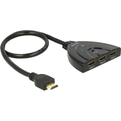 Delock 3 x HDMI ind > 1 x HDMI ud HDMI-kontakt (sort, 50 centimeter, 4k)