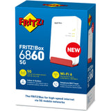 Fritz! box 6860 5g edition international trådløs router (rød, mesh, 5g)