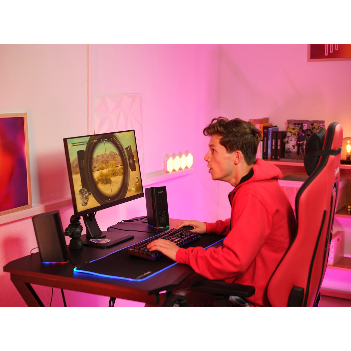 Trust GXT 612 Cetic PC-højttaler (sort, Bluetooth, RGB)