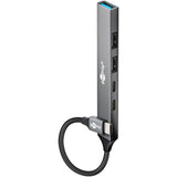 Goobay slim USB-hub med 5 porte, USB-C til USB-C USB-A, 5 Gbit s (lysegrå)