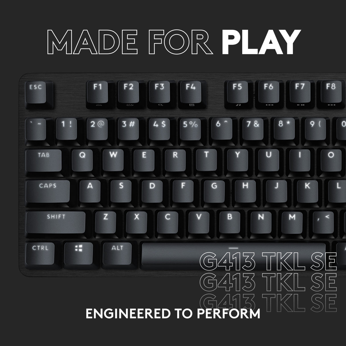 Logitech g413 tkl se mekanisk gaming-tastatur (sort, us-internationalt layout (qwerty), gl taktil, 80 % (tkl))