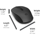 Hp 150 trådløs mus (mørkegrå sort, 1600 dpi)