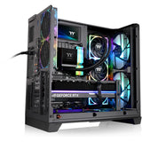 Thermaltake view 390 air midi tårnhus (sort | 2x USB-A | 1x USB-C | hærdet glas)