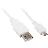 Sharkoon USB-A 2.0 > micro USB-B-kabel (hvidt, 1 meter)