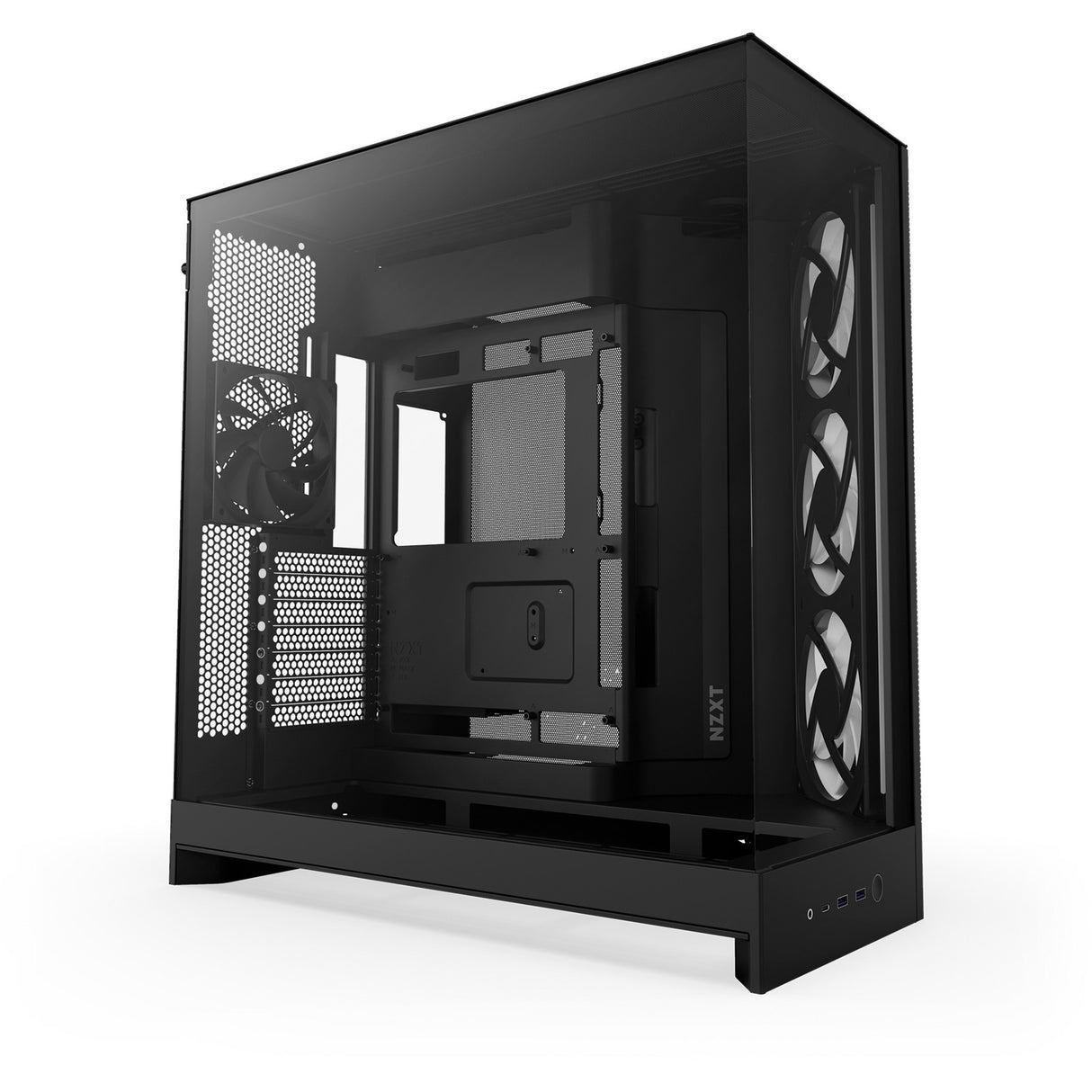 Nzxt h9 flow rgb midi tårnhus (sort (mat) | 2x usb-a | 1x usb-c | rgb | hærdet glas)
