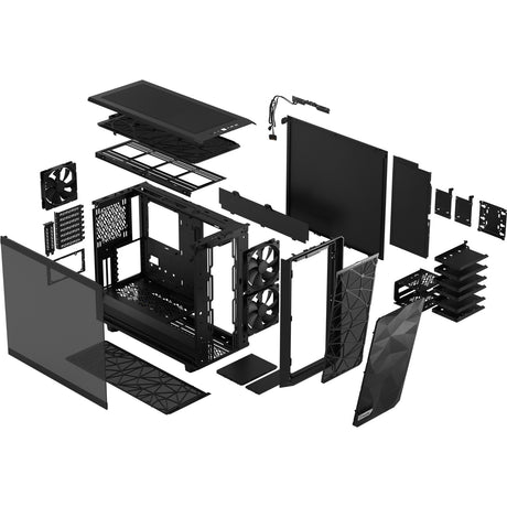 Fractal design meshify 2 lys hærdet glas midi tårnhus (sort | 2x USB-A | 1x USB-C | vindue)