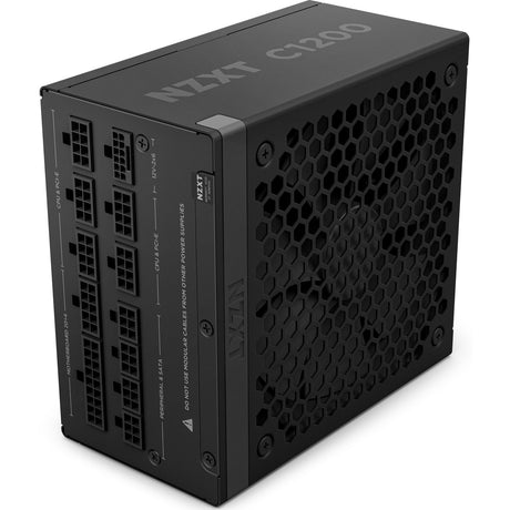 Nzxt c1200 gold atx 3.1 modulær 1200 watt strømforsyning (sort, 1x 12v-2x6, 3x pcie)