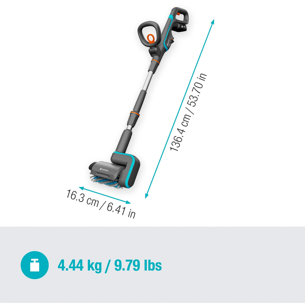 Gardena batteridrevet multi-cleaner aquabrush patio 18v p4a - klar til brug sæt