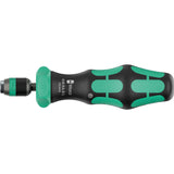 Wera 838 ra-r l bit håndholder med skraldefunktion, 1 4 skruetrækker (sort grøn)