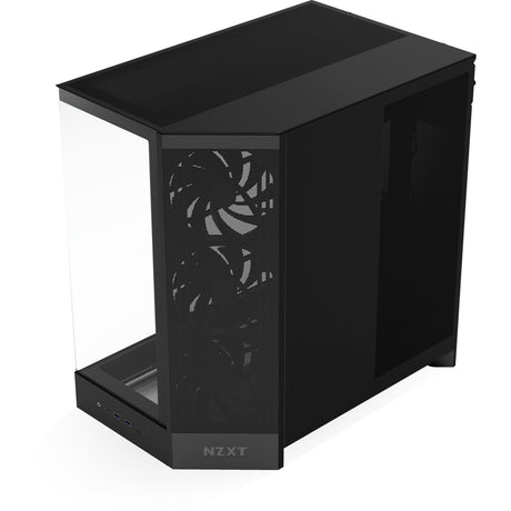 Nzxt h9 flow midi tårnhus (sort (mat) | 2x USB-A | 1x USB-C | hærdet glas)
