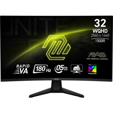 Msi mag 32cq6f 31.5 buet gamingskærm (sort, 2x HDMI, skærmport, 180 Hz)