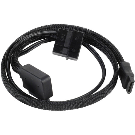 Silverstone slim sata 2-i-1 datakabel + strømadapter (sort, cp10)