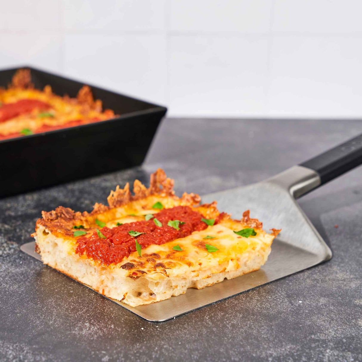 Ooni pan pizza spatel grill bestik (sølv sort)
