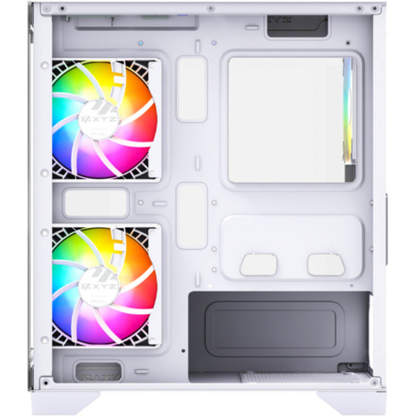 Xyz pc gear titanium view lite midi tårnhus (hvid | 2x USB-A | hærdet glas)