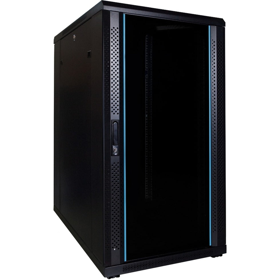 Dsi 22u serverskab med glaslåge - ds6822 serverrack (sort, 600 x 800 x 1200 mm)