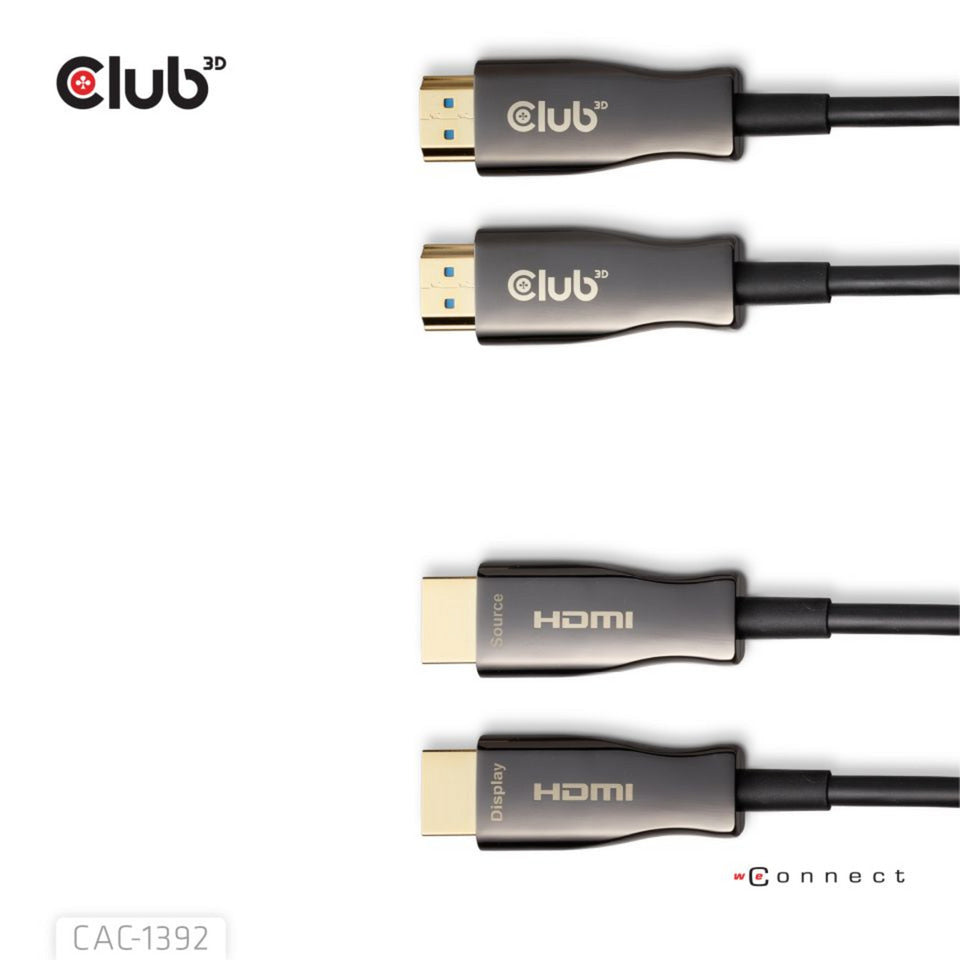 Club 3d hdmi hybride aoc kabel 8k60hz 4k120hz 30m (zwart)