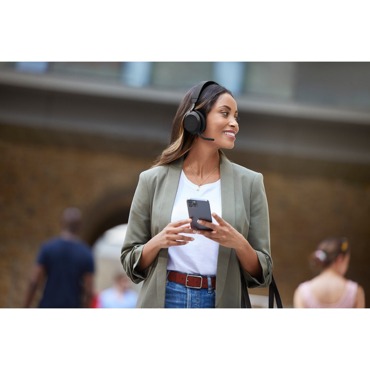 Jabra evolve2 75 on-ear headset (sort, link380c, microsoft teams)
