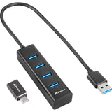 Sharkoon 4-ports USB 3.2 gen 1 aluminium USB hub (sort)