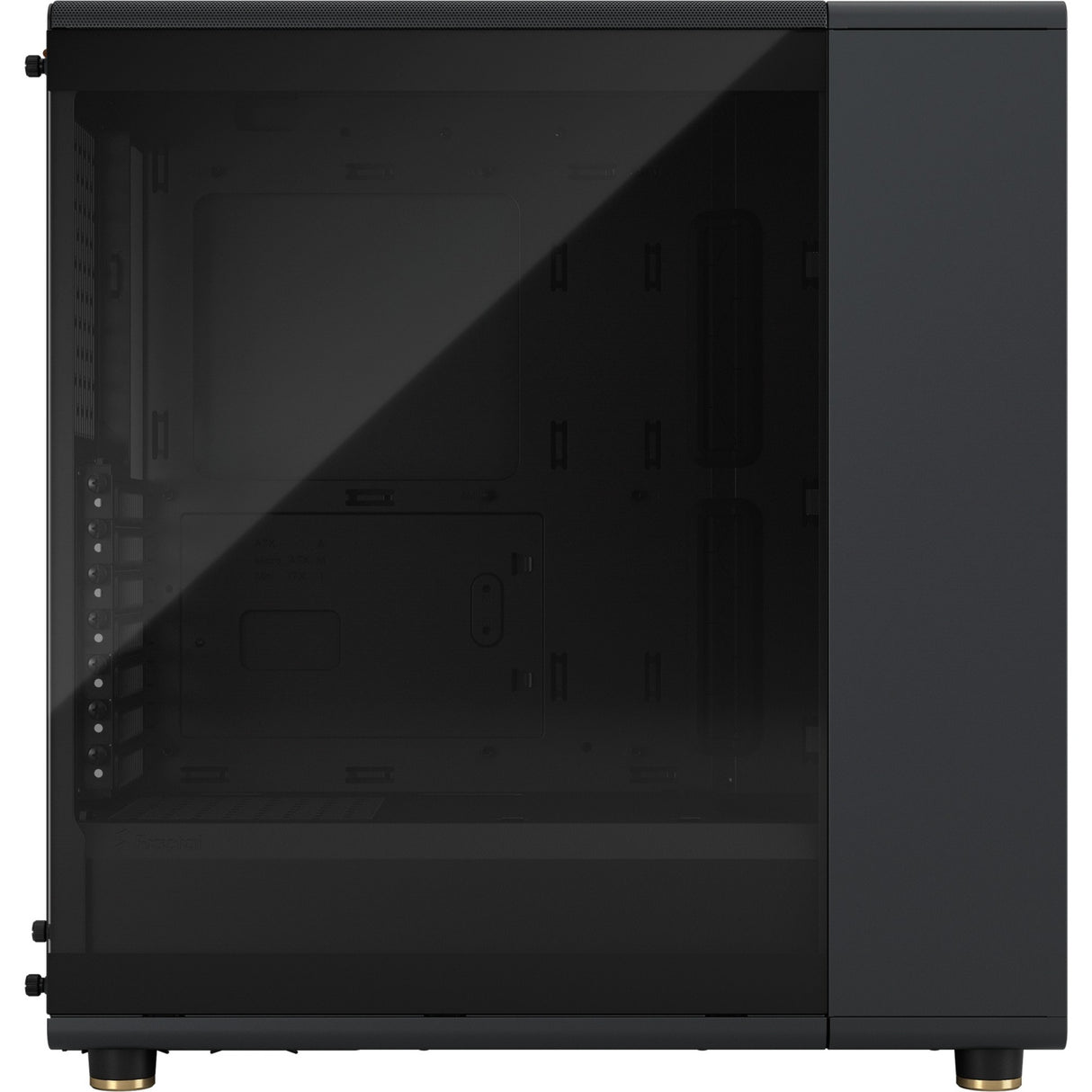 Fractal design nord midi tårnhus (sort træ farve | 2x USB-A | 1x USB-C | hærdet glas)