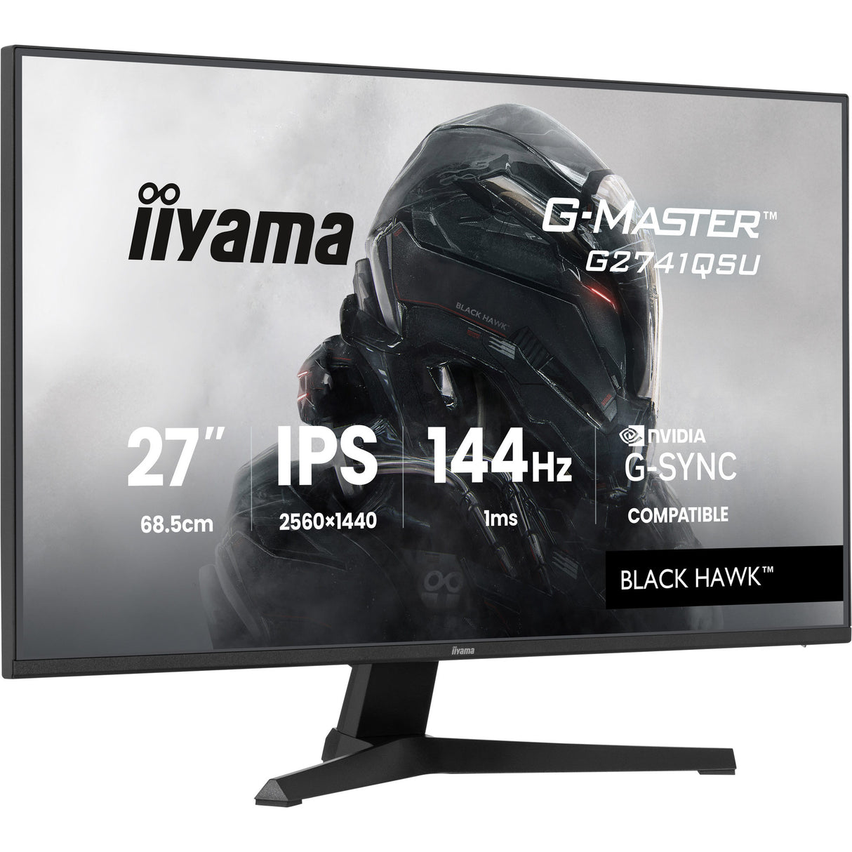 Iiyama G-Master Black Hawk G2741QSU-B1 27 gaming-skærm (sort, HDMI, DisplayPort, 2x USB-A, USB-B, 144 Hz)