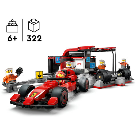 Lego city f1 pitstop og pitbesætning med ferraribil - 60443