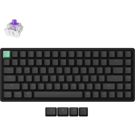 Keychron k2 he-j1 standardversion rgb mekanisk tastatur (sort, us-layout (qwerty), gateron dobbeltskinne magnetisk tåge, 75%, rgb, osa double-shot pbt, hot swap, 2.4ghz | bluetooth 5.2 | usb-c)