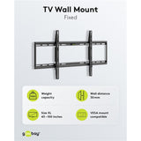 Goobay TV-vægbeslag fast 43 - 100 tommer (109 - 254 cm), max. 70 kg vægmontering (sort)