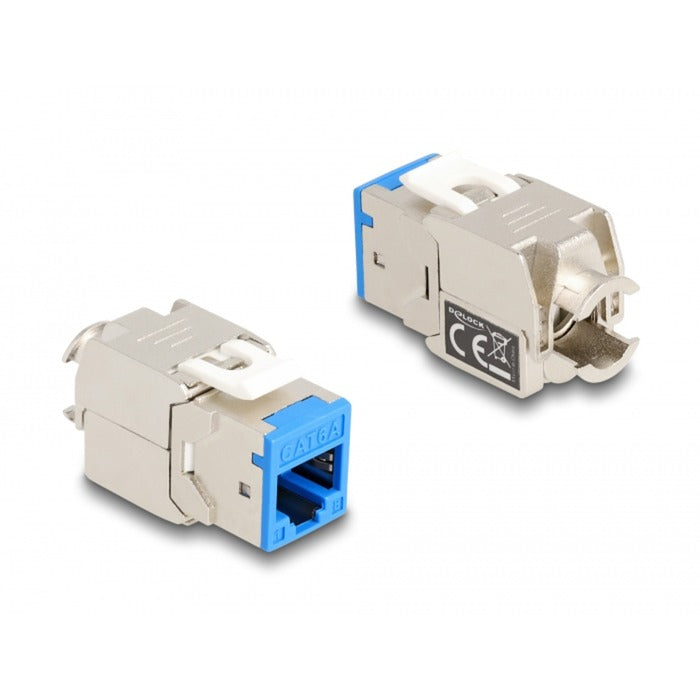 Delock keystone modul rj45 jack til lsa cat 6a værktøjsfrit, 8 stykker (flerfarvet)