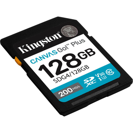 Kingston canvas go! plus SDXC 128 GB hukommelseskort (sort, klasse 10, UHS-I U3, V30)
