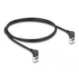 Delock rj45 netværkskabel cat.6a s ftp slim 90° opad opad vinklet 1 m kabel (sort)