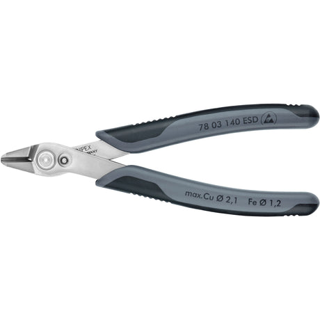 Knipex elektronisk super Knips XL ESD 78 03 140 ESD elektroniktang (grå)