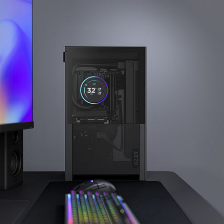 Nzxt h2 flow mini tårnhus (sort | 2x USB-A | 1x USB-C | hærdet glas)