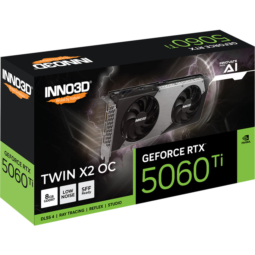 Inno3D GeForce RTX 5060 Ti Twin X2 OC 8GB grafikkort (3x Display Port, 1x HDMI 2.1, DLSS 4)