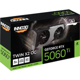 Inno3D GeForce RTX 5060 Ti Twin X2 OC 8GB grafikkort (3x Display Port, 1x HDMI 2.1, DLSS 4)