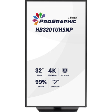 Iiyama prographic hb3201uhsnp-b1 31.5 4k uhd-skærm (sort (mat), hdmi, displayport, usb-c, lyd)