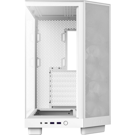 Nzxt h6 flow rgb midi tårnhus (hvid | 2x usb-a | 1x usb-c | rgb | hærdet glas)