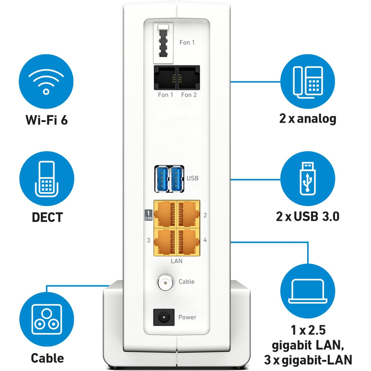 Fritz! box 6690 kabel international router (hvid rød)