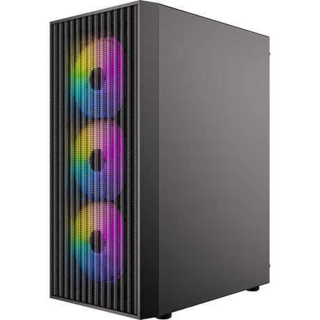 Antec ax27 rgb elite midi tårnhus (sort | 3x usb-a | hærdet glas)