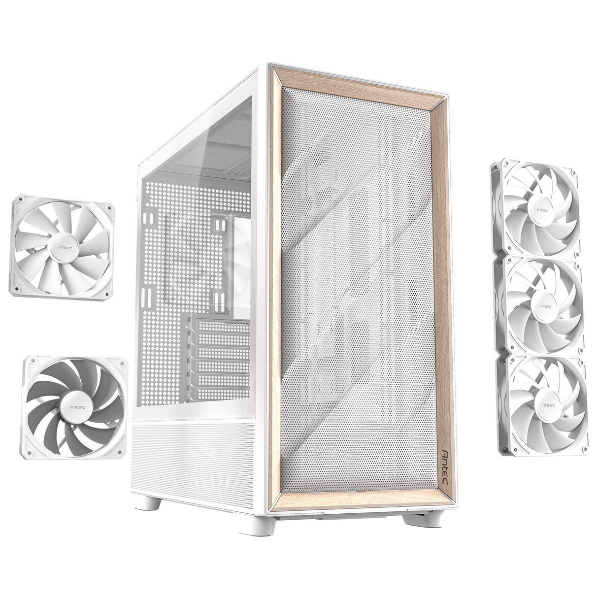 Antec flux midi tårnhus (hvid | 2x USB-A | 1x USB-C | hærdet glas)