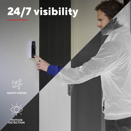 Trust doorcam-3000 smart WiFi dørklokkekamera (hvid sort, 2,4 GHz WiFi)