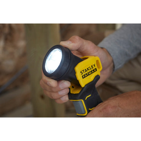Stanley Fatmax V20 18V LED-lampe med roterende arbejdslampe (gul sort, batteri og oplader medfølger ikke)