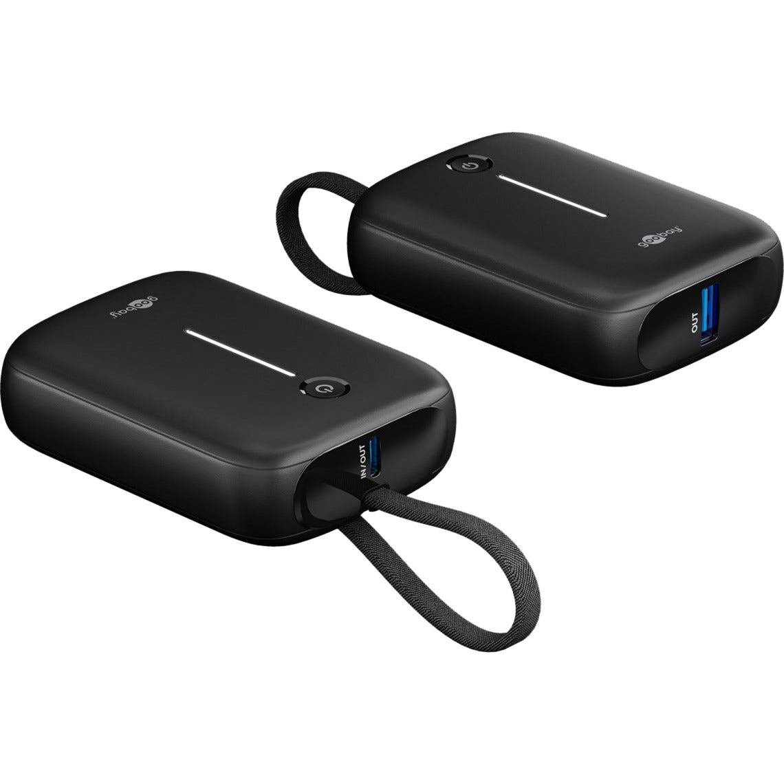 Goobay powerbank 10.000 mah - 20w (sort, USB-C PD)